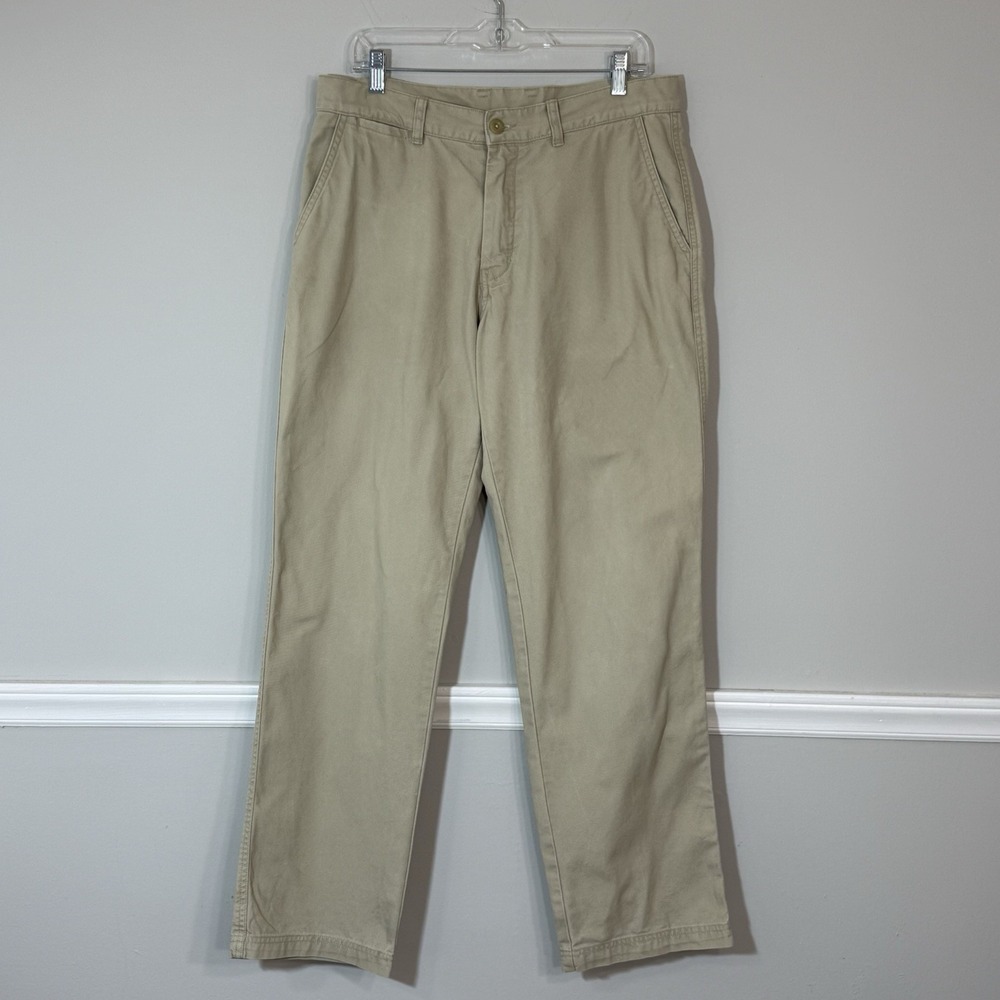 Patagonia Duck Pants Men 34x31 Khaki Canvas Straight Fit Organic Cotton Outdoor